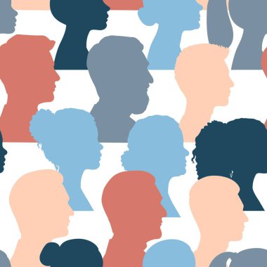 Bir insan siluetinde kusursuz desen. Vektör illüstrasyonu