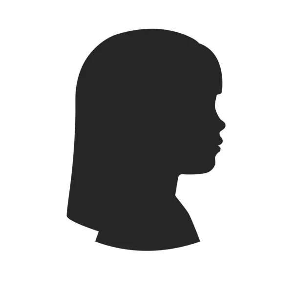 Silhouette Child Face Little Girl Outlines Baby Profile Vector Illustration — Stock Vector