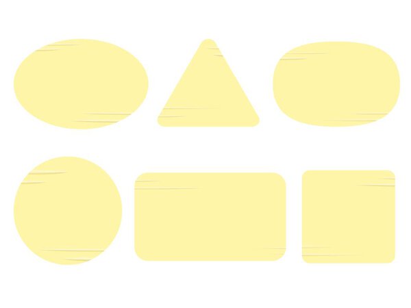Коллекция клееных бумажных этикеток различной формы. Векторная иллюстрация