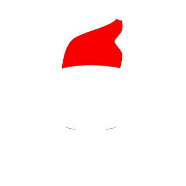 Noel Baba kırmızı şapkalı, beyaz bıyıklı ve sakallı. Noel 'in düz elemanları. Şeffaf arkaplan üzerine resim