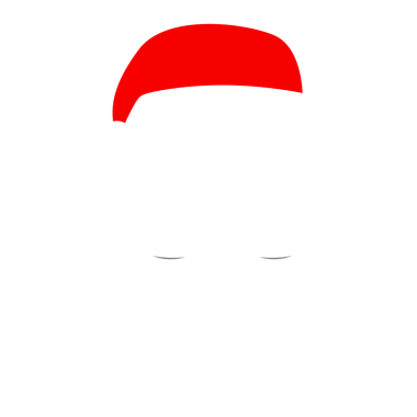 Noel Baba kırmızı şapkalı, beyaz bıyıklı ve sakallı. Noel 'in düz elemanları. Şeffaf arkaplan üzerine resim