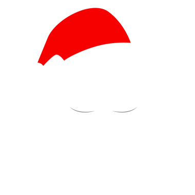 Noel Baba kırmızı şapkalı, beyaz bıyıklı ve sakallı. Noel 'in düz elemanları. Şeffaf arkaplan üzerine resim