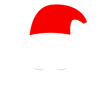 Noel Baba kırmızı şapkalı, beyaz bıyıklı ve sakallı. Noel 'in düz elemanları. Şeffaf arkaplan üzerine resim