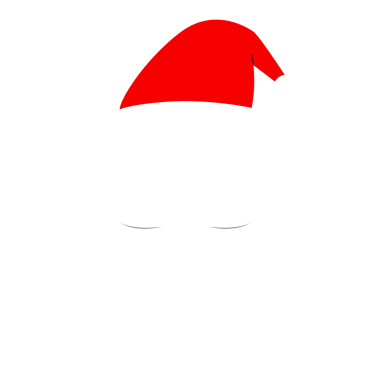 Noel Baba kırmızı şapkalı, beyaz bıyıklı ve sakallı. Noel 'in düz elemanları. Şeffaf arkaplan üzerine resim