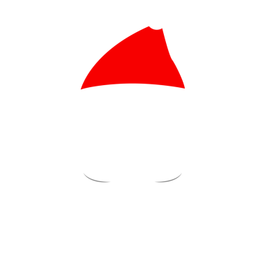 Noel Baba kırmızı şapkalı, beyaz bıyıklı ve sakallı. Noel 'in düz elemanları. Şeffaf arkaplan üzerine resim