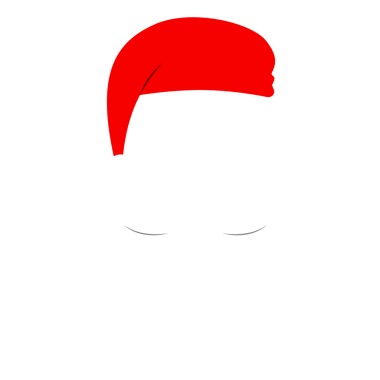 Noel Baba kırmızı şapkalı, beyaz bıyıklı ve sakallı. Noel 'in düz elemanları. Şeffaf arkaplan üzerine resim