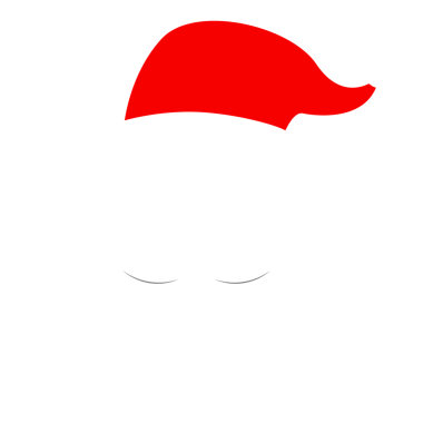 Noel Baba kırmızı şapkalı, beyaz bıyıklı ve sakallı. Noel 'in düz elemanları. Şeffaf arkaplan üzerine resim