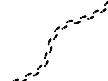 İnsan ayakkabı izleri. Vektör illüstrasyonu beyaz arkaplanda izole edildi