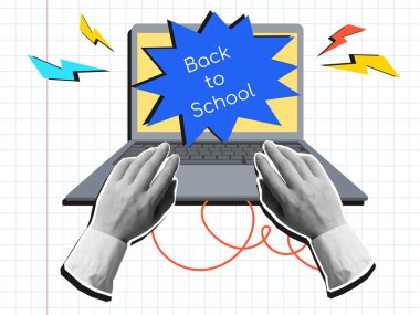 Dizüstü bilgisayarı elleri klavyede açtı ve ekranda 