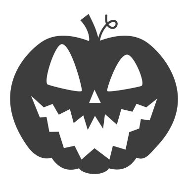 Komik Cadılar Bayramı balkabağı silueti. Beyaz arkaplanda izole edilmiş vektör illüstrasyonu