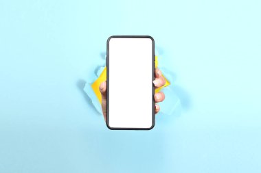 Boş beyaz ekranlı el