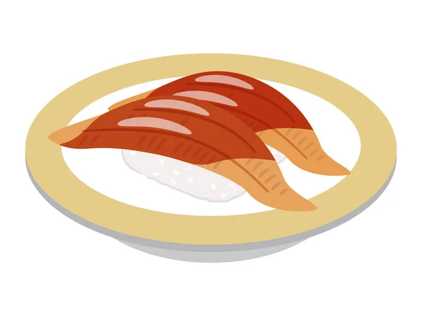 Ilustración Vectorial Congrio Anguila Sushi — Vector de stock