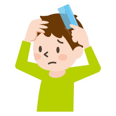 Saçını tarayan bir çocuğun tasviri