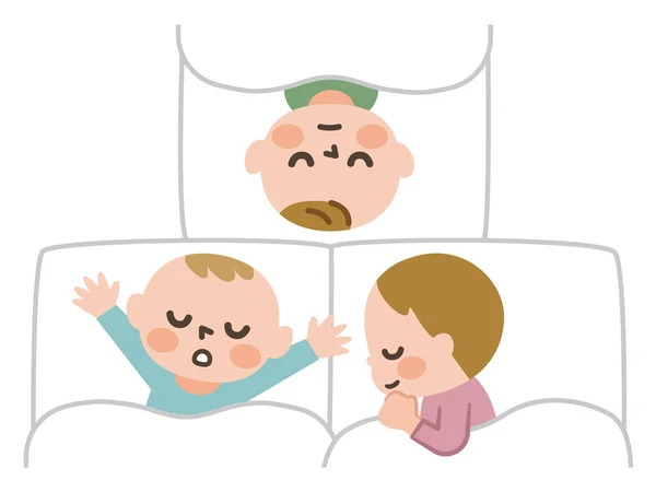 Ilustrația Unui Copil Care Trage Pui Somn — Vector de stoc