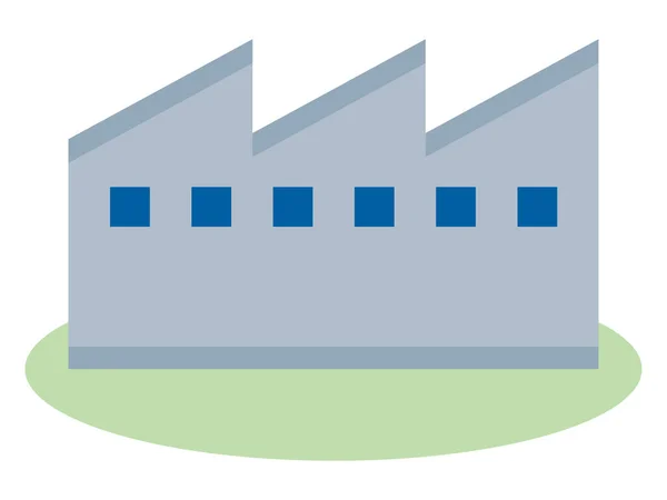 Eenvoudige Vectorillustratie Van Een Fabriek — Stockvector