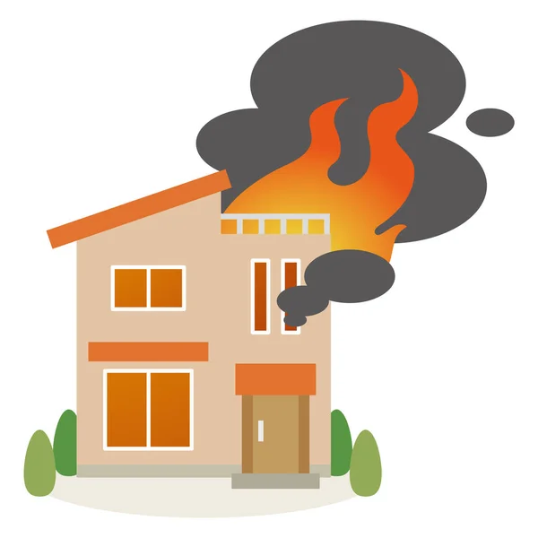 燃烧的房子的向量例证 — 图库矢量图片