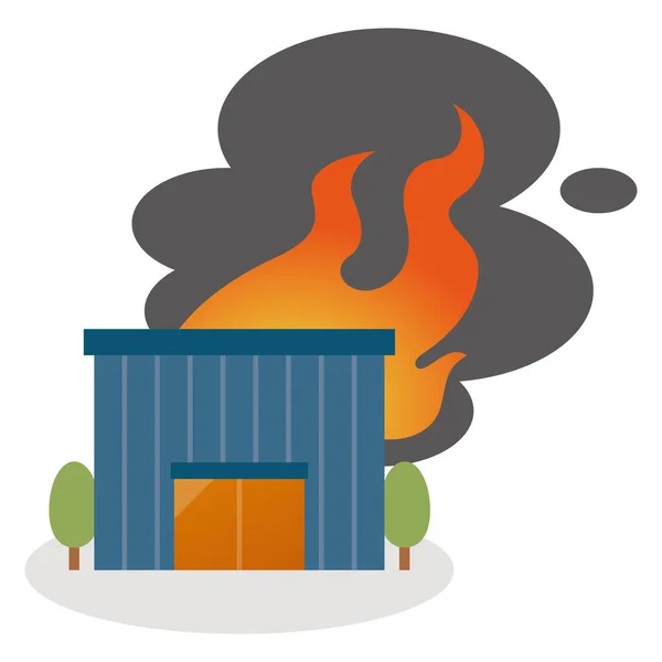 Vektor Illustration Eines Kleinen Ladens Flammen — Stockvektor