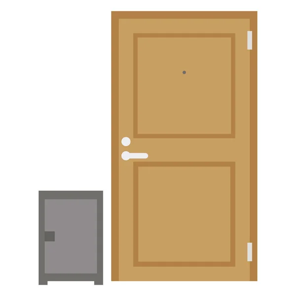 Концепция Онлайн Сервиса Доставки Покупок Картонная Коробка Посылкой Доставленная Дверью — стоковый вектор