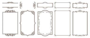 süslü çerçeveleri ve kaydırma öğelerini.