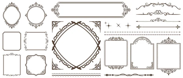 Ornate Frames Scroll Elements — Stock Vector