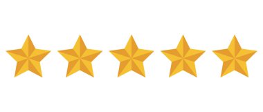 uygulama veya web sitesinde deneyim değerlendirmeleri için beş yıldız derecelendirme düğmesi, yıldız derecelendirme vektörü