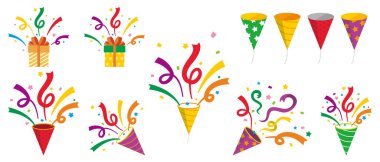 Şirin doğum günü krakerlerinin vektör çizimi