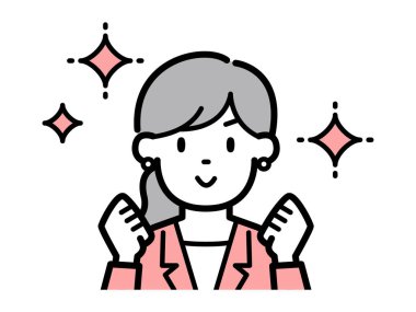 Motive olmuş bir iş kadınının vektör çizimi