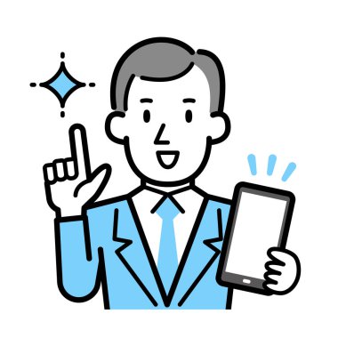 Cep telefonlu iş adamının vektör illüstrasyonu