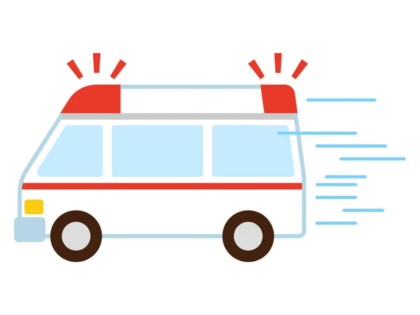 Ilustración Vectorial Una Ambulancia Simple — Vector de stock