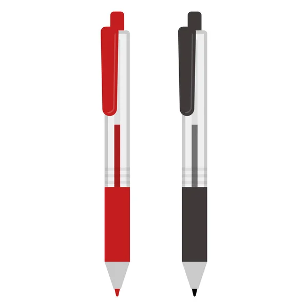 Ilustración Vectorial Simple Bolígrafo Negro Rojo — Vector de stock