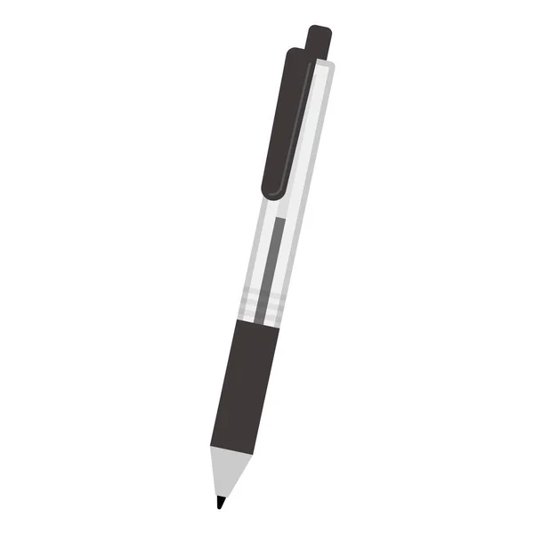 Simple Vector Illustration Black Ballpoint Pen — Stock Vector