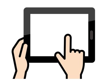 Bir tableti çalıştırmanın vektör illüstrasyonu