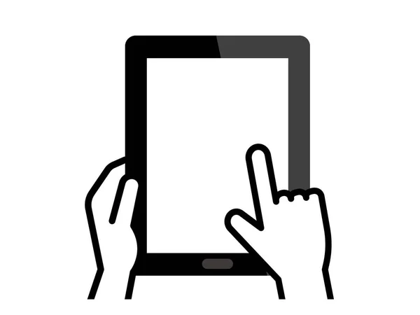 Illustration Vectorielle Utilisation Une Tablette — Image vectorielle
