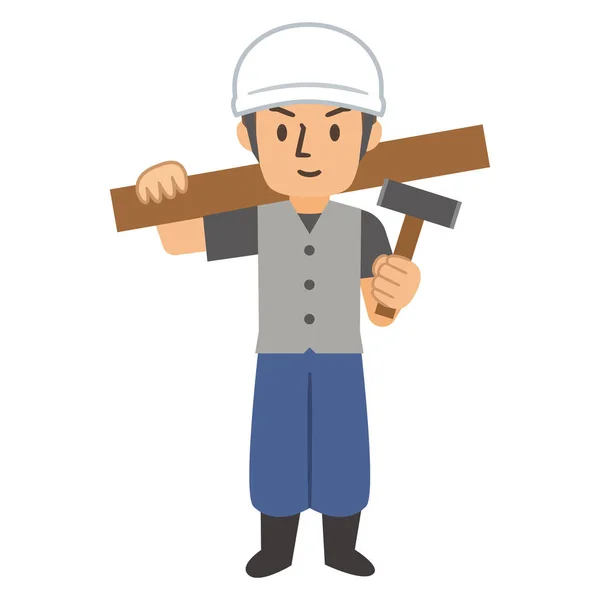 Vector Illustration Male Carpenter — Stock Vector