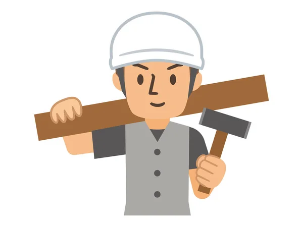 Ilustração Vetorial Carpinteiro Masculino —  Vetores de Stock