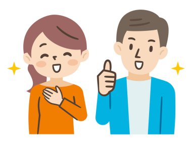 Mutlu bir çiftin vektör çizimi