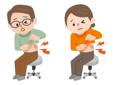 Zona belirtilerinin vektör illüstrasyonuName