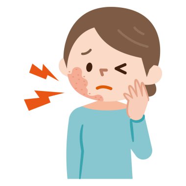 Zona belirtilerinin vektör illüstrasyonuName