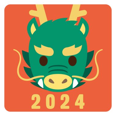 Basit bir ejderha yüzünün vektör çizimi