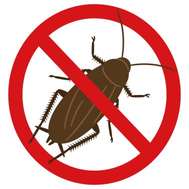 Hamamböceği yasaklama işaretinin vektör çizimi