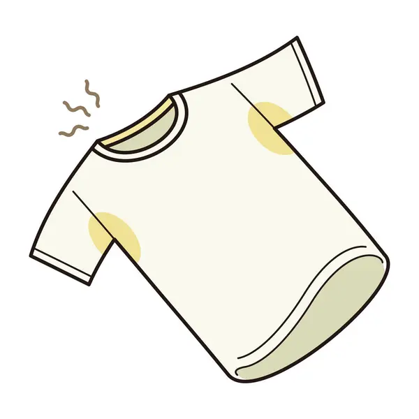 汗汚れのある汚れたTシャツのベクターイラスト — ストックベクタ