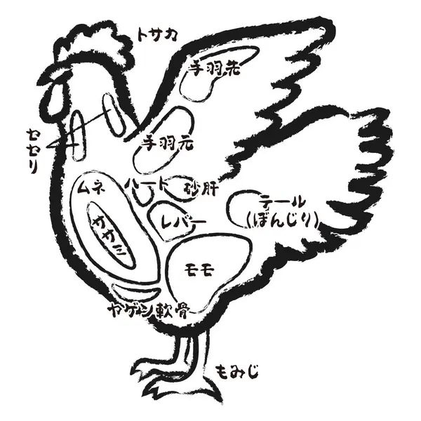 Vektor Ilustrasi Bagian Bagian Ayam Stok Vektor
