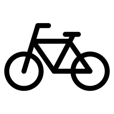 Beyaz arkaplanda izole edilmiş bisiklet simgesi vektörü.