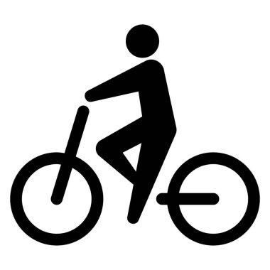Bisiklet sürücüsünün basit monokrom simgesi