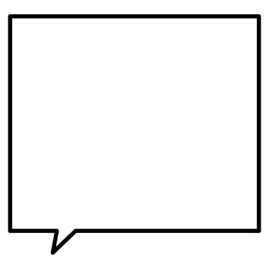 Basit bir konuşma balonunun temsili. Tek öge, çerçeve