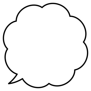 Basit bir konuşma balonunun temsili. Tek öge, çerçeve