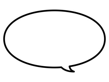 Basit bir konuşma balonunun temsili. Tek öge, çerçeve