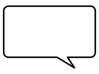 Basit bir konuşma balonunun temsili. Tek öge, çerçeve