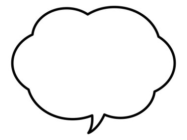 Basit bir konuşma balonunun temsili. Tek öge, çerçeve