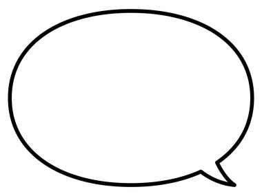 Basit bir konuşma balonunun temsili. Tek öge, çerçeve